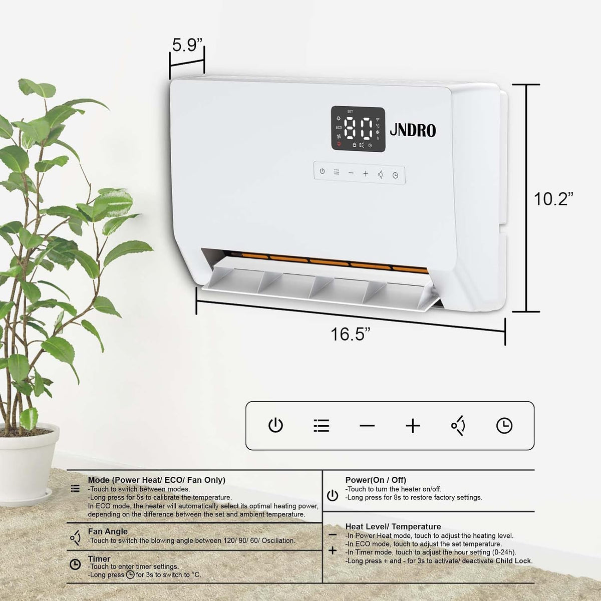 🚚 FREE SHIPPING |Black Friday Early Bird Deals-Wall-Mounted Space Heater with Thermostat and Remote Control