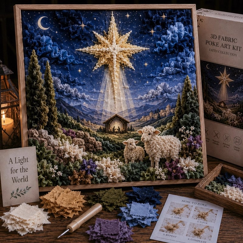 🔥HOT SALE🔥 Last Day 49% OFF - ✝️3D Christian Fabric Poke Art Kit（📦Buy 2 Free Shipping）