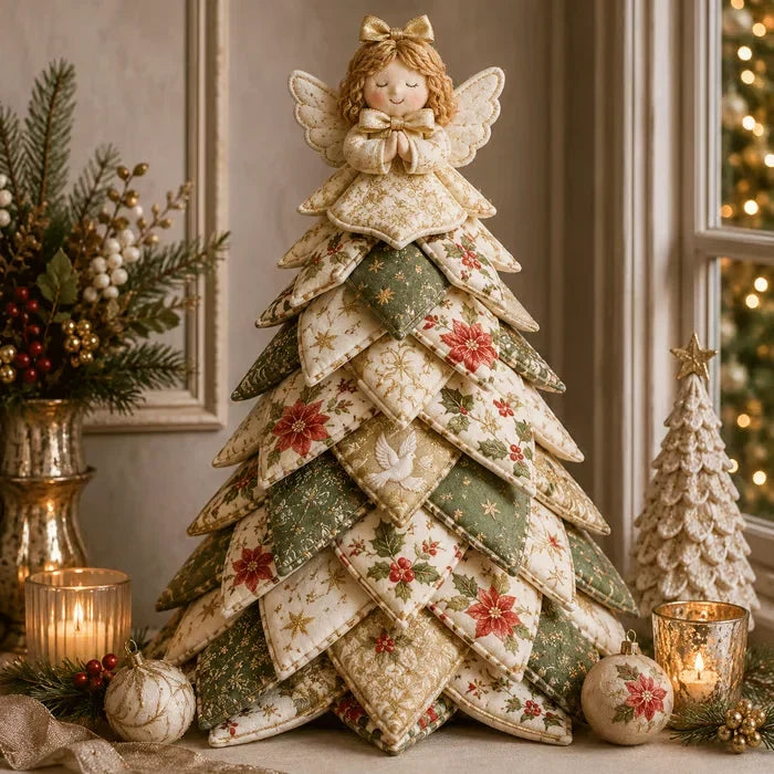 🎄LAST DAY 50% OFF - 🎄🧵DIY Quilted Christmas Tree Kit – Handmade Fabric Holiday Tabletop Tree Decor