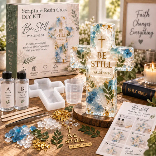 🔥 48% OFF Faith Craft Special | Scripture Resin Cross DIY Kit – Create, Pour & Keep