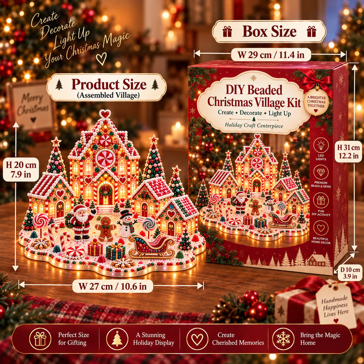 ✨ Christmas Craft Edition | DIY Light-Up Gem Village – Save 48%