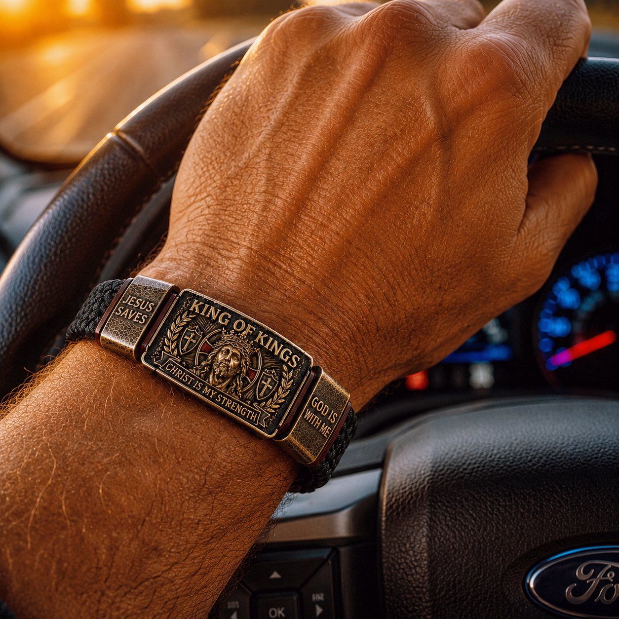 🔥 Last Day 50% OFF ✝️ King of Kings Faith Bracelet – Adjustable Christian Wristband Gift