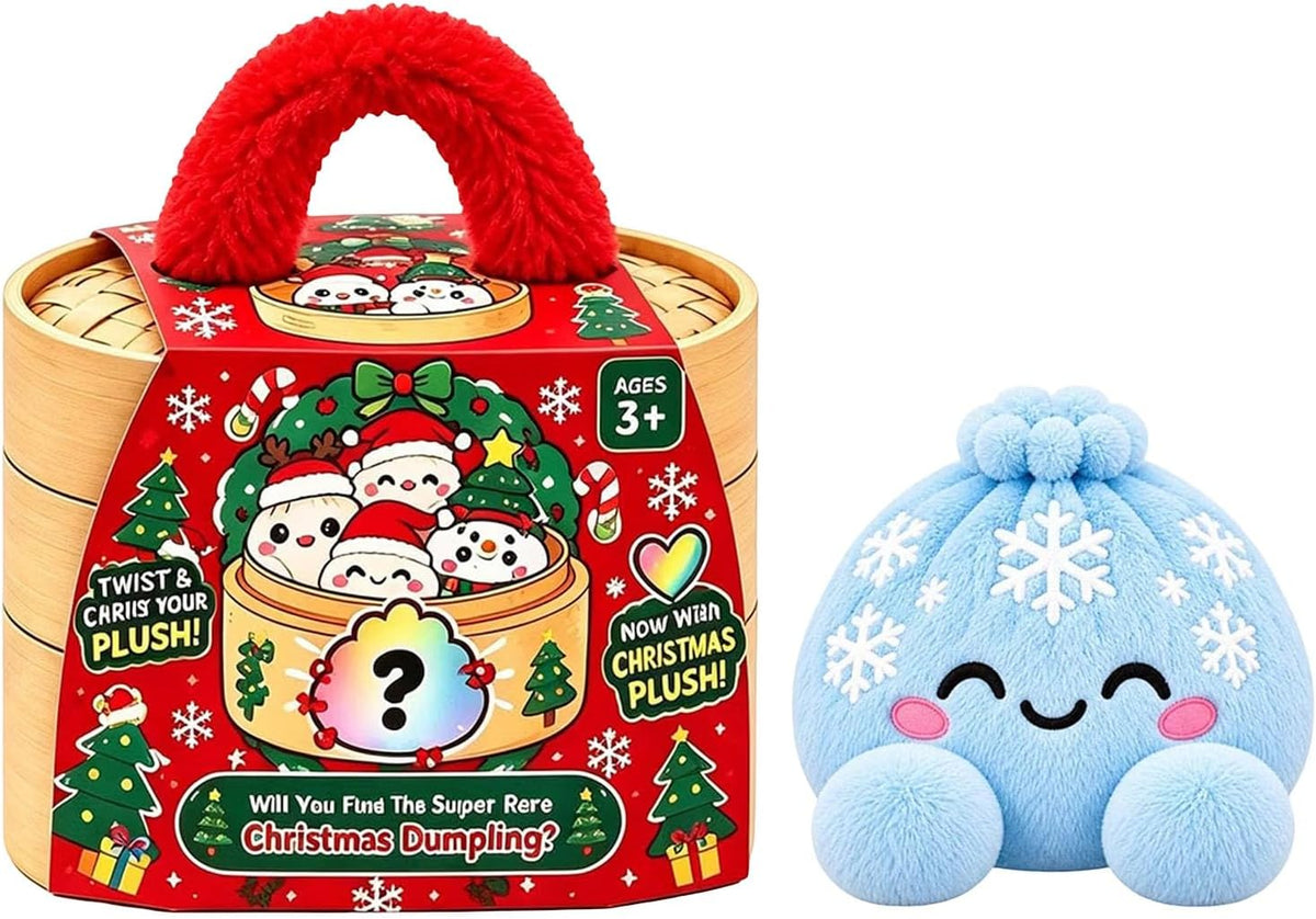 🌈 Cute Holiday Gift | Rainbow Dumpling Plush Squishies with Steamer Case