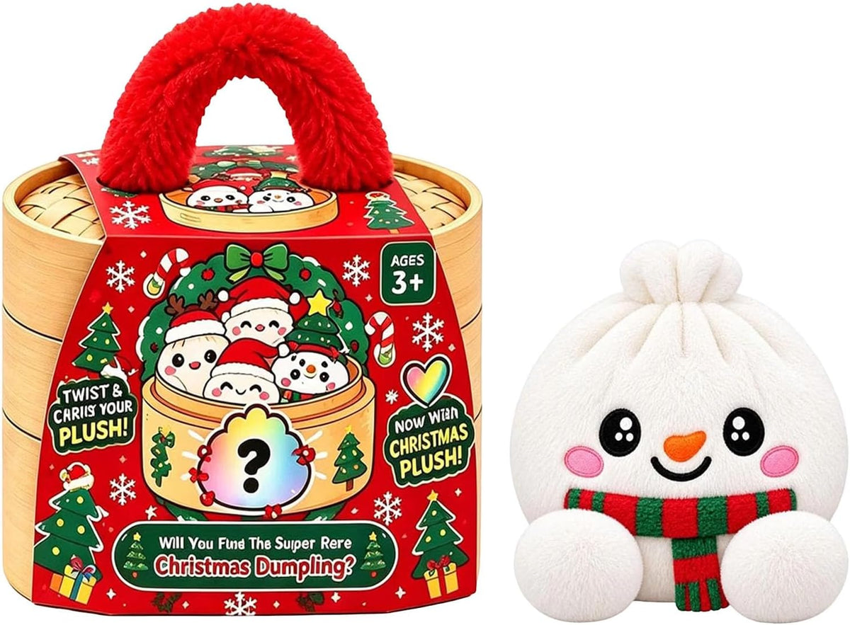 🌈 Cute Holiday Gift | Rainbow Dumpling Plush Squishies with Steamer Case