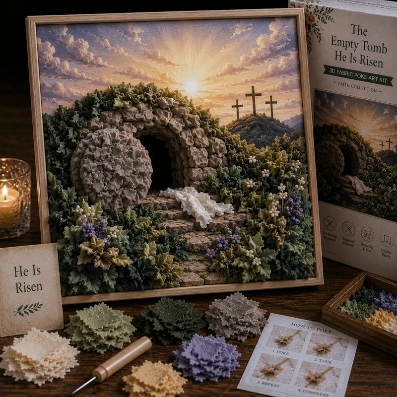 🔥HOT SALE🔥 Last Day 49% OFF - ✝️3D Christian Fabric Poke Art Kit（📦Buy 2 Free Shipping）