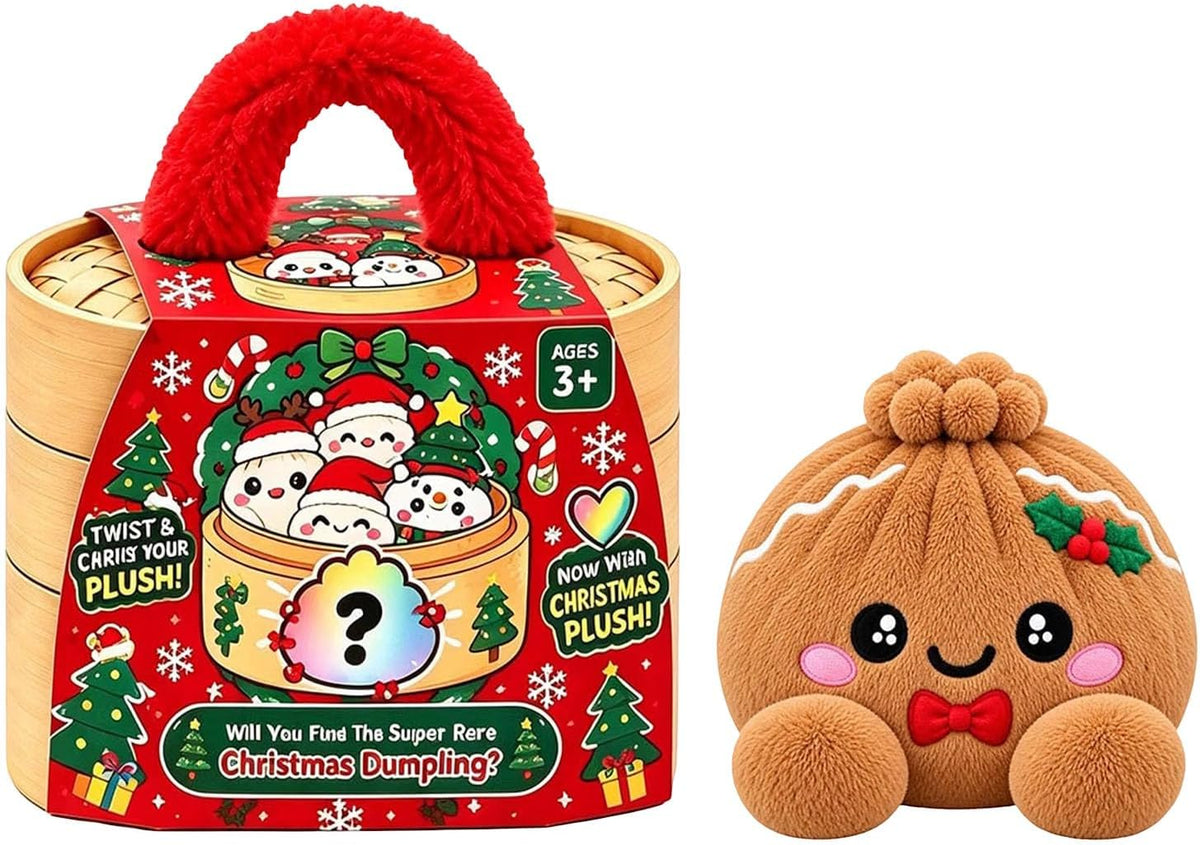 🌈 Cute Holiday Gift | Rainbow Dumpling Plush Squishies with Steamer Case