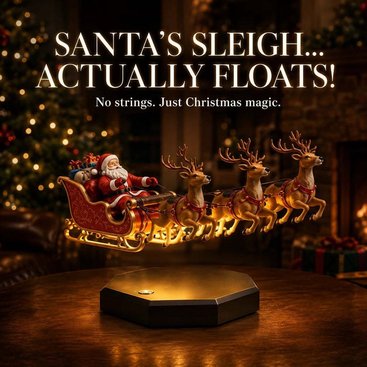 🔥 Limited-Time Offer! 49% OFF - Magical Floating Santa Sleigh with 4 Reindeer 🎅✨