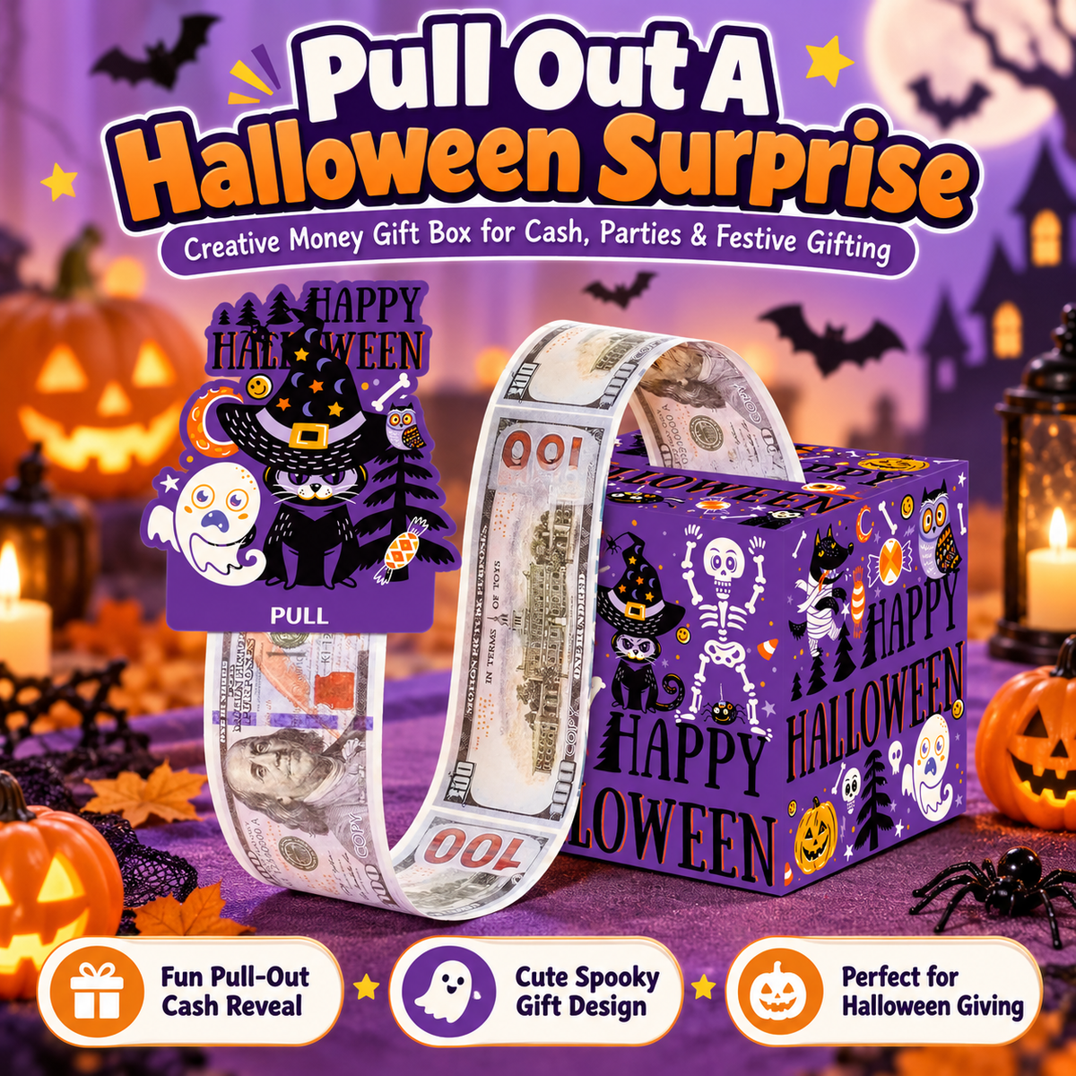 🎃 Halloween Money Pull Surprise Box – Make Cash the Best Part of the Gift
