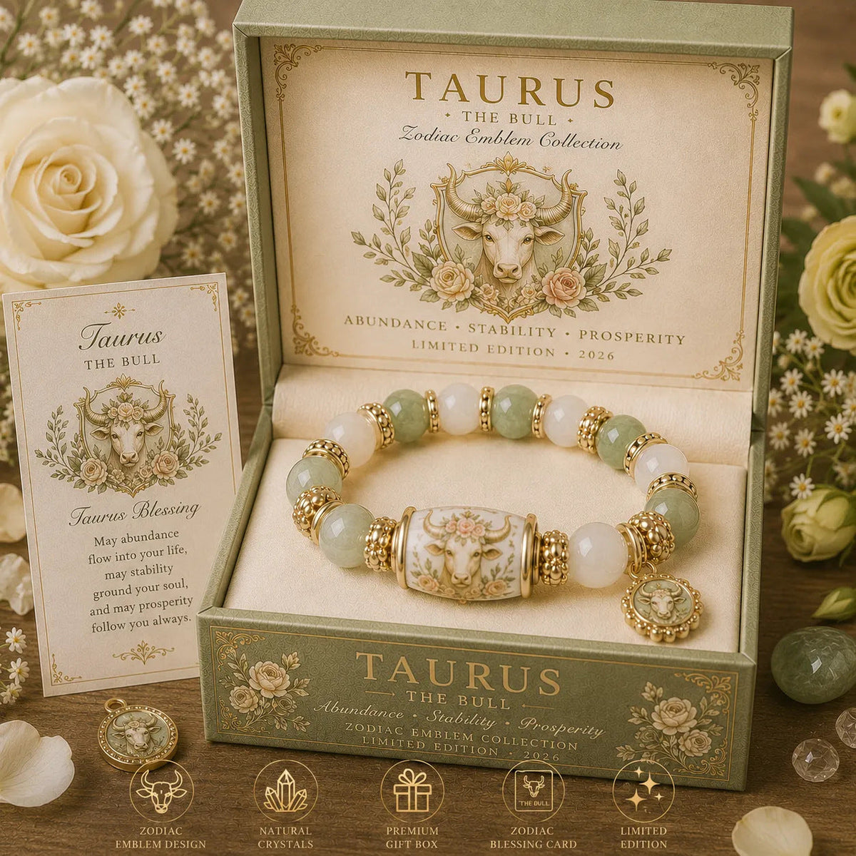 🎁 Holiday Gift Special | 12 Zodiac Natural Chalcedony Bracelet – Save 34%