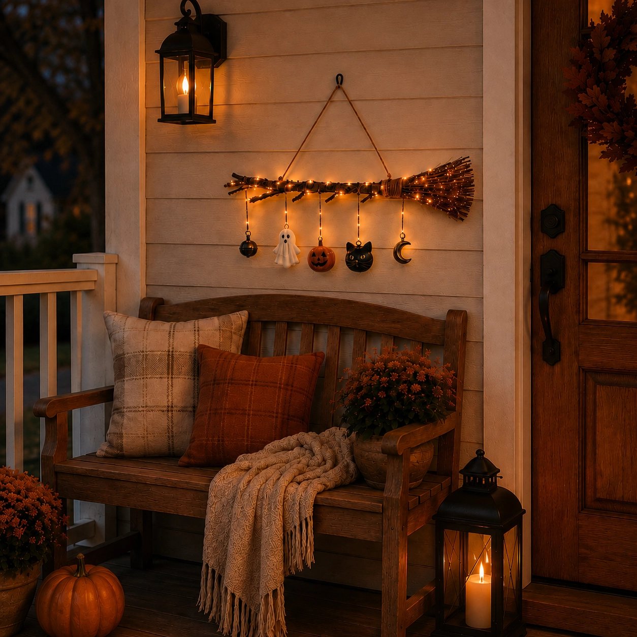 🍂 Lighted Fall Broom Wall Decor – 50% OFF Today ✨