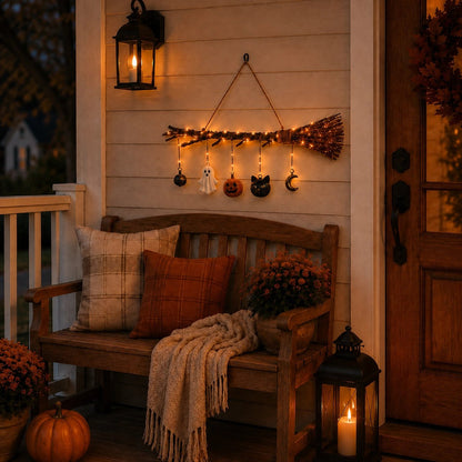 🍂 Lighted Fall Broom Wall Decor – 50% OFF Today ✨