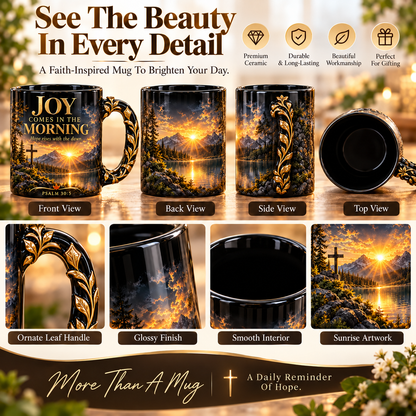 ☀️✝️Joy Comes in the Morning™ Heat-Reveal Ceramic Faith Mug🙏Inspirational Christian Coffee Cup