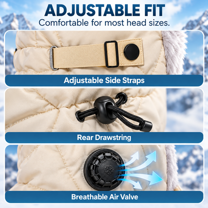 Unisex Fleece-Lined Winter Trapper Hat with Face Cover