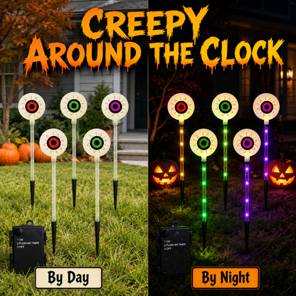 🎃Solar-Powered Halloween Eyeball Yard Lights – 6-Piece Glowing Stake Set 🎃