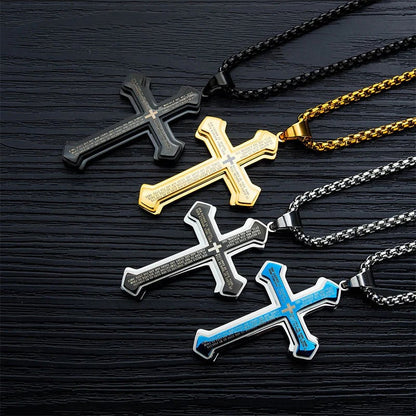 Men’s Engraved Cross Necklace – Timeless Style with a Meaningful Message