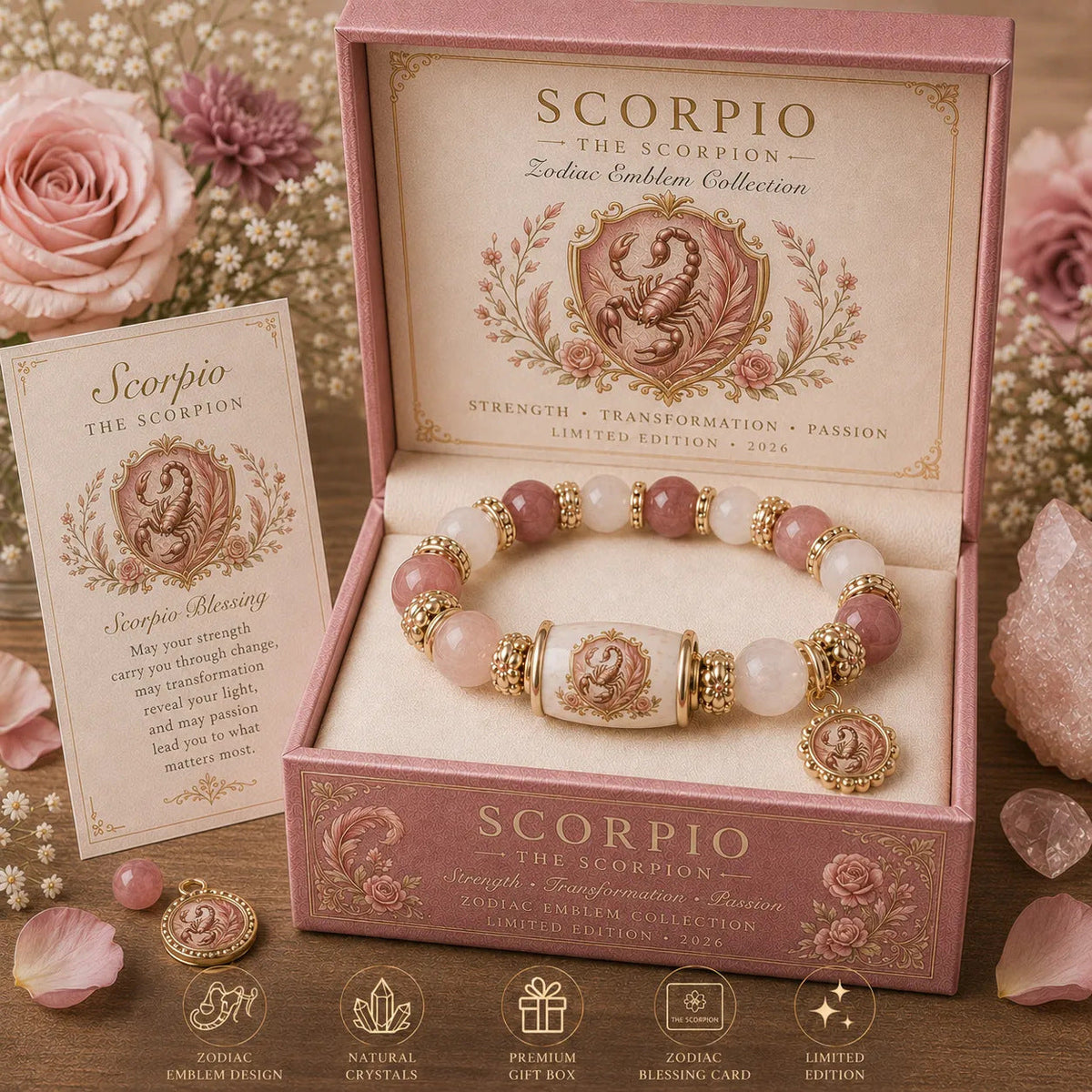 🎁 Holiday Gift Special | 12 Zodiac Natural Chalcedony Bracelet – Save 34%