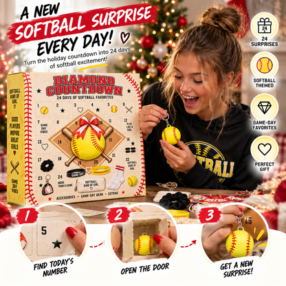 🥎 2026 Softball Girls Advent Calendar – 24 Days of Game-Day Surprises 🎁