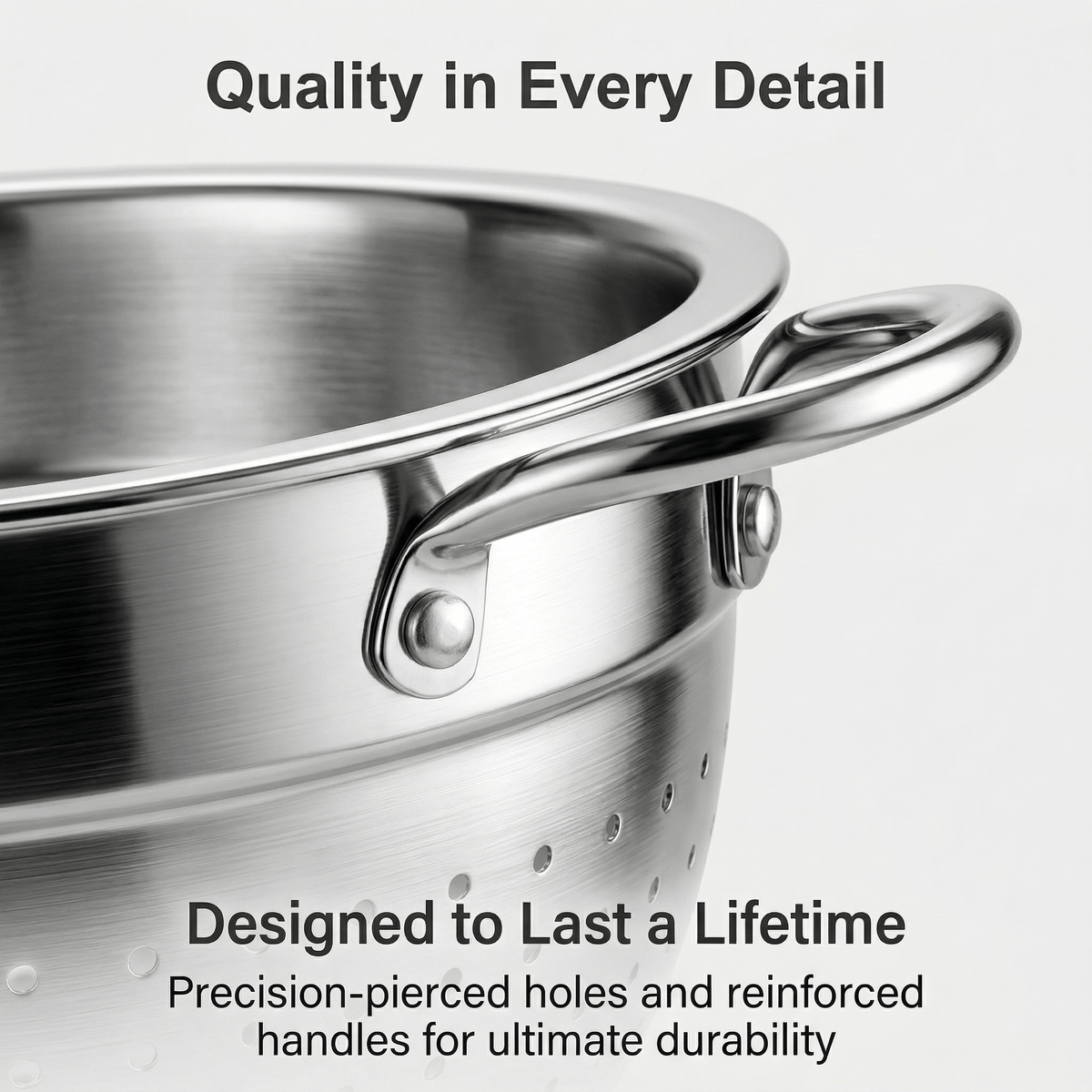 Colander and Strainer Self Drainer Base Plate Stainless Steel for Kitchen