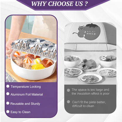 Reusable Insulated Aluminum Foil Food Covers