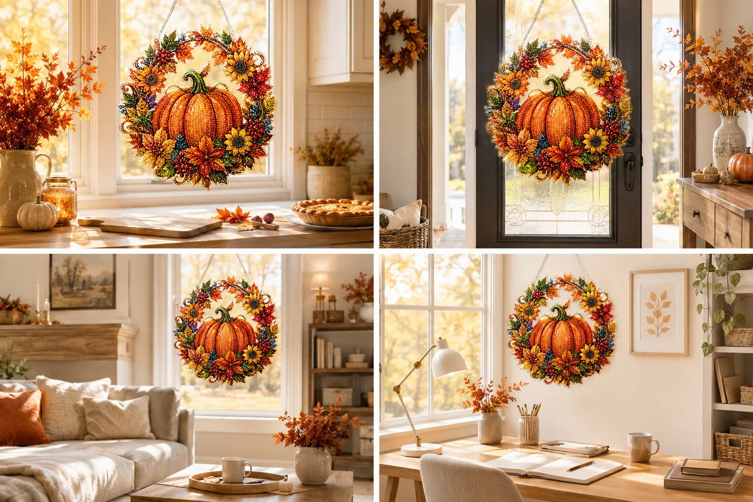 🔥Last Day 49% OFF - 🍂 Autumn Pumpkin Diamond Art Hanging Ornament Kit – Cozy Fall Craft Decor ✨
