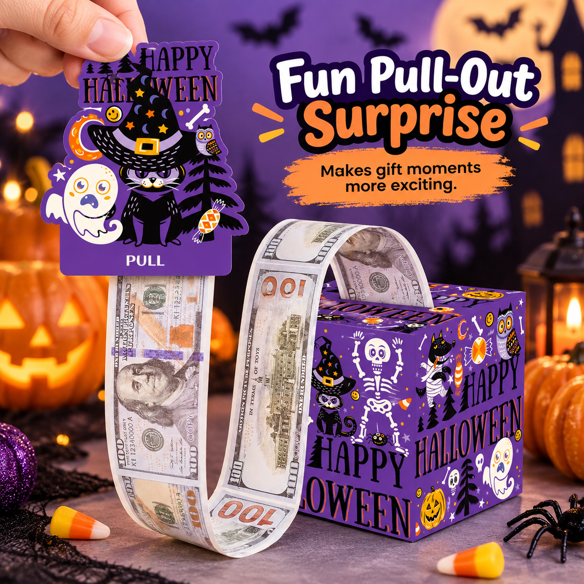 🎃 Halloween Money Pull Surprise Box – Make Cash the Best Part of the Gift