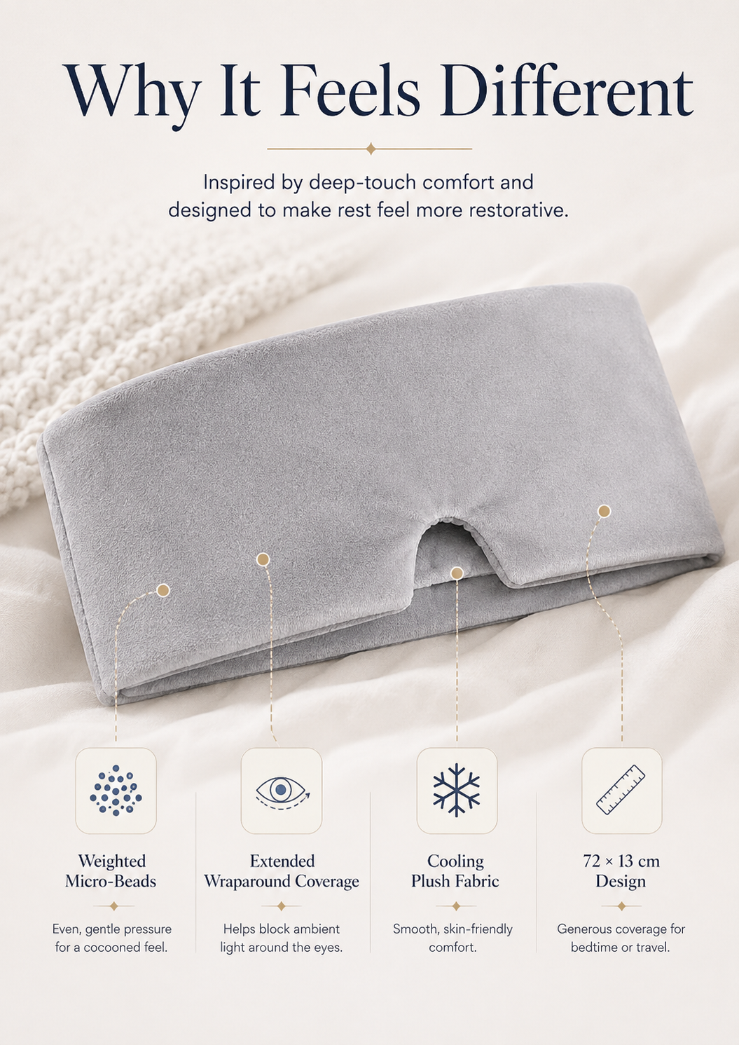 2.0 Pro Weighted Sleep Eye Mask – Gentle Pressure, Deeper Blackout Comfort