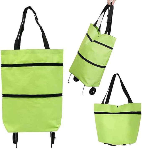 🌱✨ Limited Time 46% OFF✨ Collapsible Rolling Shopping Bag, Portable Foldable Wheeled Grocery Tote Bag Reusable Handbag For Supermarket Market Travel