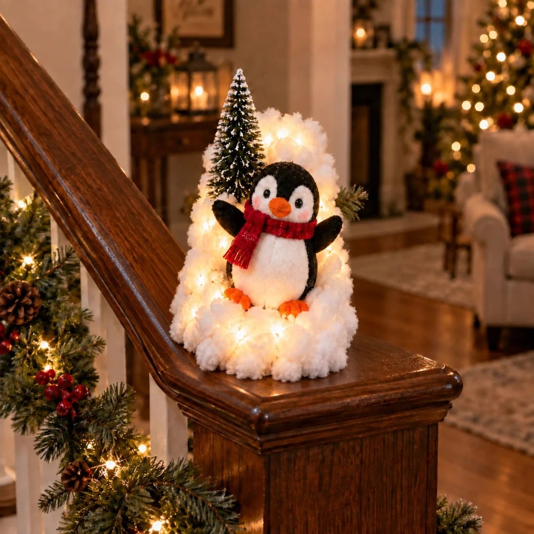 🐧🎄 Holiday Special | Lighted Penguin Snowy Stair Décor – Save 38%