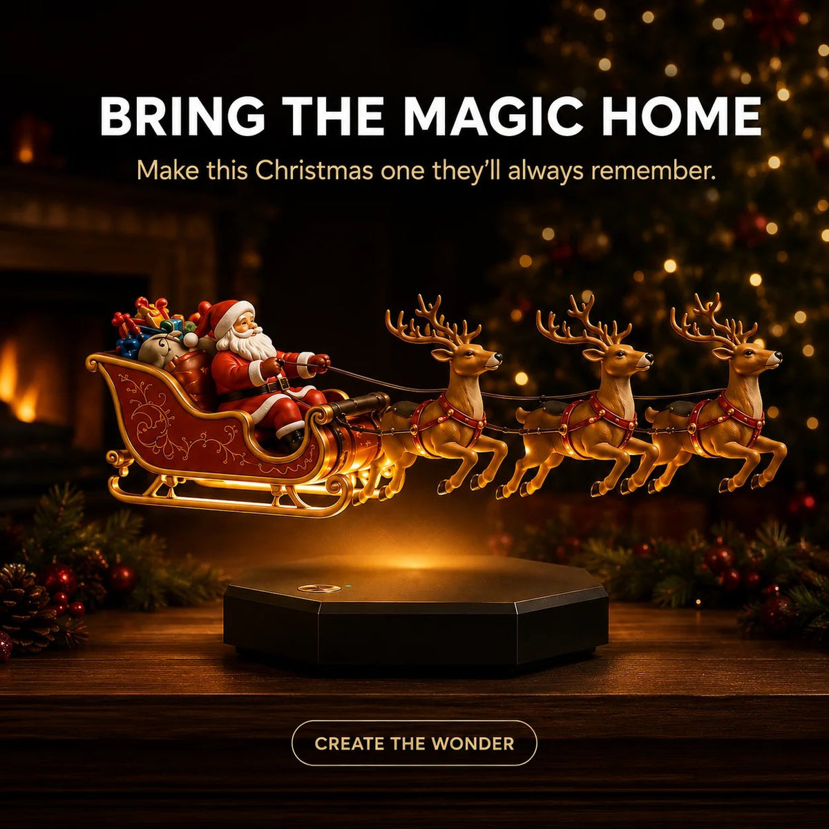 🔥 Limited-Time Offer! 49% OFF - Magical Floating Santa Sleigh with 4 Reindeer 🎅✨