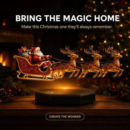🔥 Limited-Time Offer! 49% OFF - Magical Floating Santa Sleigh with 4 Reindeer 🎅✨