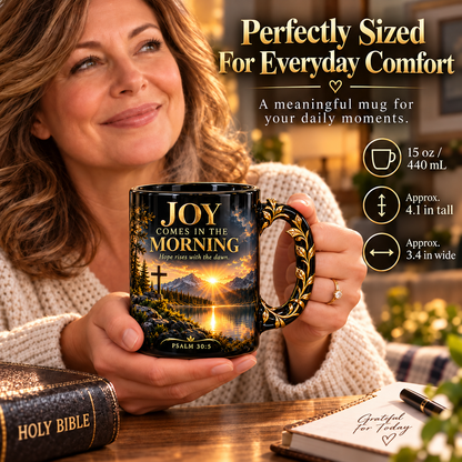 ☀️✝️Joy Comes in the Morning™ Heat-Reveal Ceramic Faith Mug🙏Inspirational Christian Coffee Cup