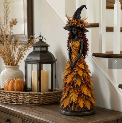 🎃 Enchanted Witch Figurine – Cozy Halloween & Fall Decor🍂✨