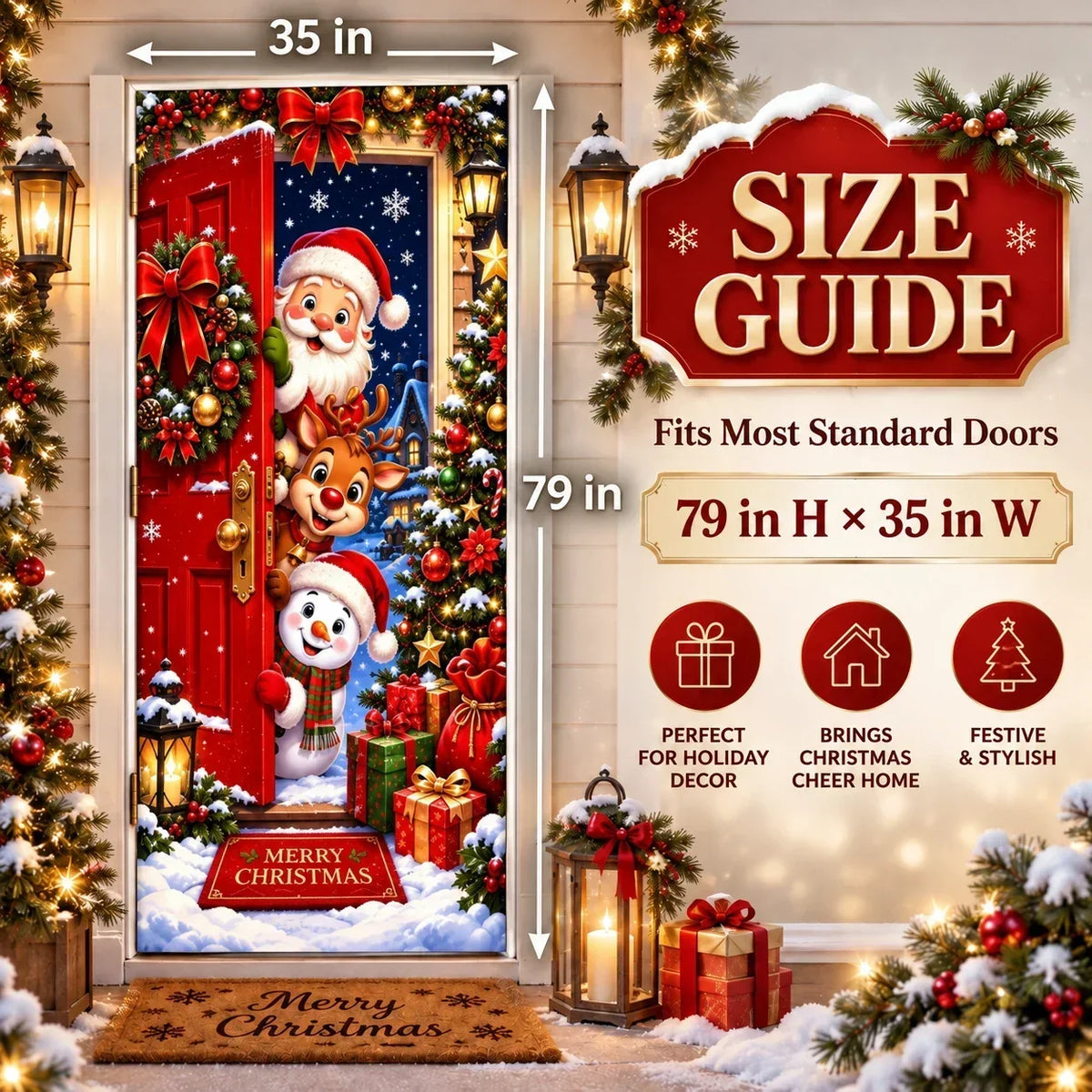 ✨Give Your Front Door a Christmas Makeover – 7 Festive Designs