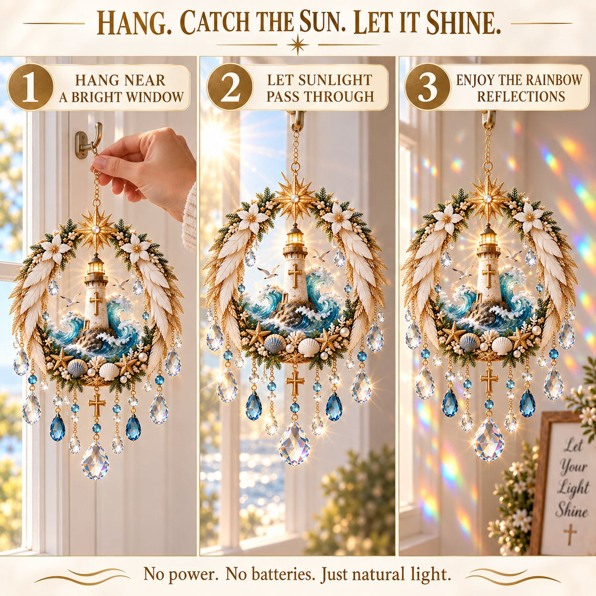 ✝️ Christian Crystal Suncatcher | 5 Faith-Inspired Window Designs with Cascading Rainbow Crystals ✨