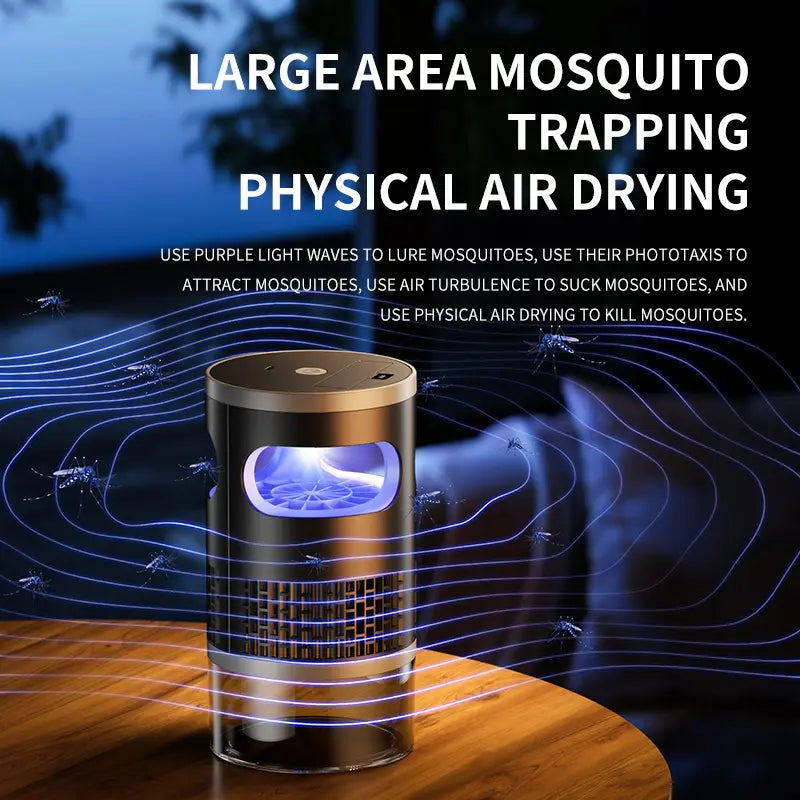 🦟✨ Indoor Insect Trap with UV Light & Powerful Suction | Non-Zapper Bug Catcher for Mosquitoes, Fruit Flies, Gnats & Moths | USB Rechargeable (Includes 18650 Lithium Battery)