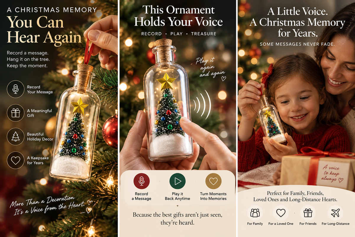 🎁 Holiday Keepsake Special | Recordable Christmas Message Bottle – Save 45%