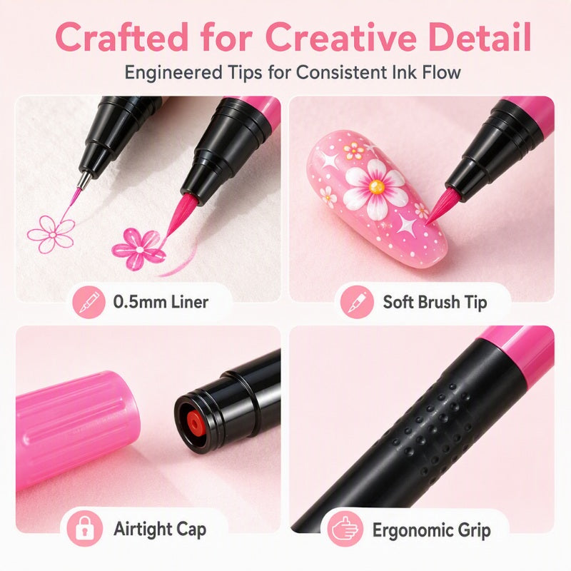 ⏳ Limited-Time Deal – 💅 24-Color Dual-Ended Nail Art Pen Set