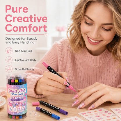 ⏳ Limited-Time Deal – 💅 24-Color Dual-Ended Nail Art Pen Set