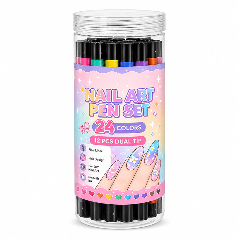 ⏳ Limited-Time Deal – 💅 24-Color Dual-Ended Nail Art Pen Set