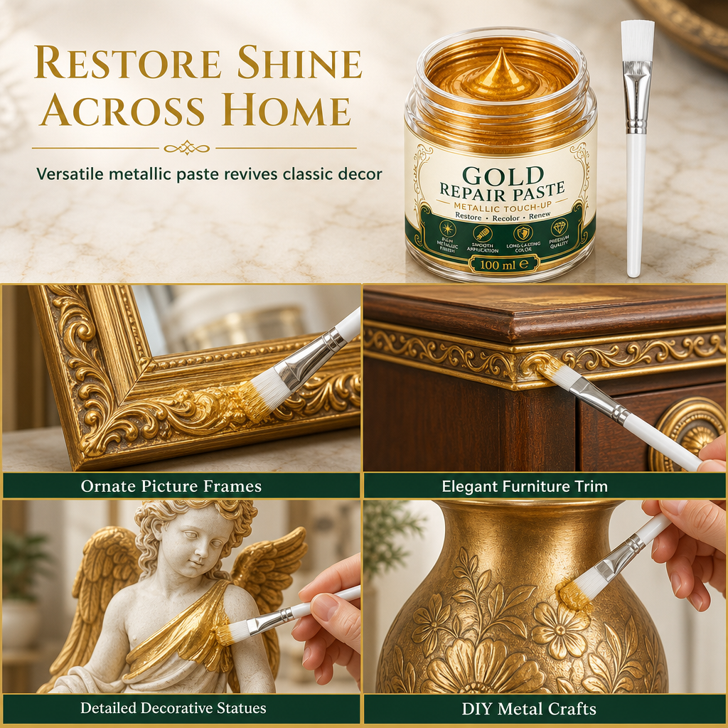 ✨ Gold Metallic Repair Paste – Bring Faded Home Decor Back to Life! 🖌️
