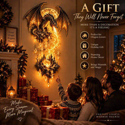 🔥 Last Day 49% OFF – 🐉 Dragonfire Moonlight Wall Lamp | Enchanted Fantasy Castle Decor 🌙