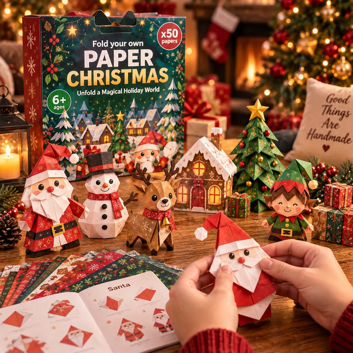 🎄✨ Rilassante e adatto ai principianti - Decorazioni natalizie 3D in carta fai-da-te 🎁 (💕 Guida passo-passo inclusa)
