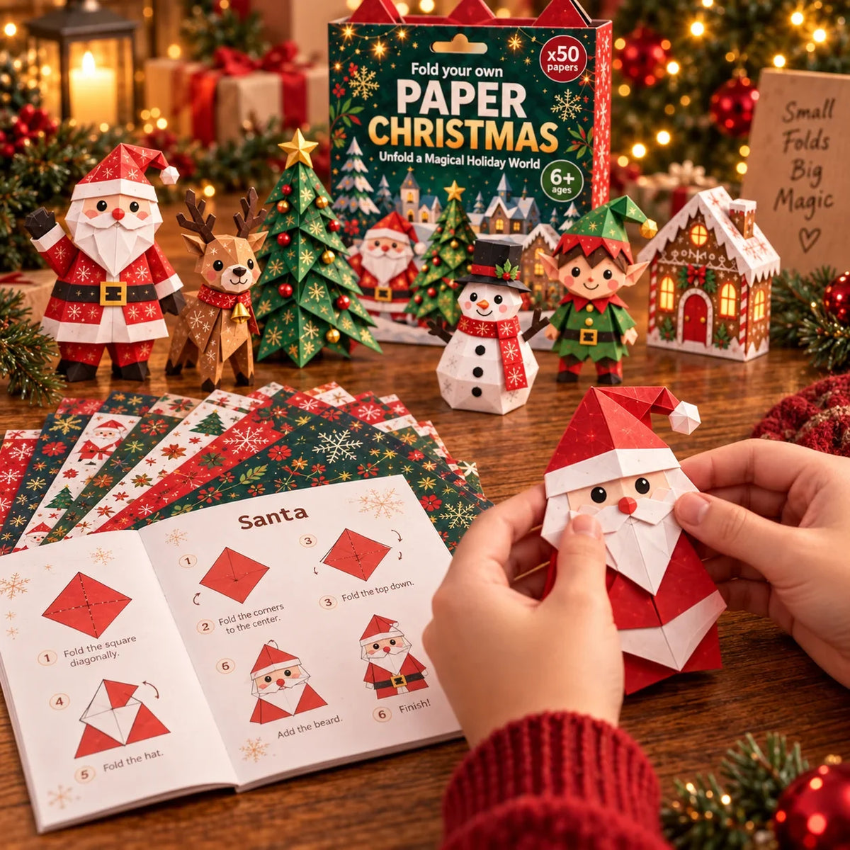 🎄✨ Rilassante e adatto ai principianti - Decorazioni natalizie 3D in carta fai-da-te 🎁 (💕 Guida passo-passo inclusa)