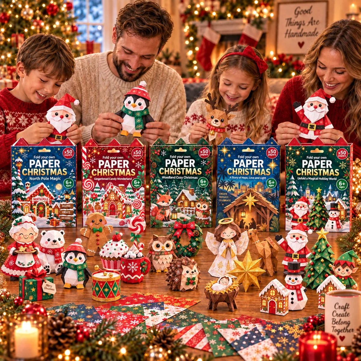 🎄✨ Rilassante e adatto ai principianti - Decorazioni natalizie 3D in carta fai-da-te 🎁 (💕 Guida passo-passo inclusa)