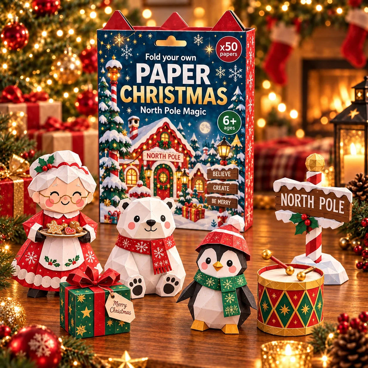 🎄✨ Rilassante e adatto ai principianti - Decorazioni natalizie 3D in carta fai-da-te 🎁 (💕 Guida passo-passo inclusa)