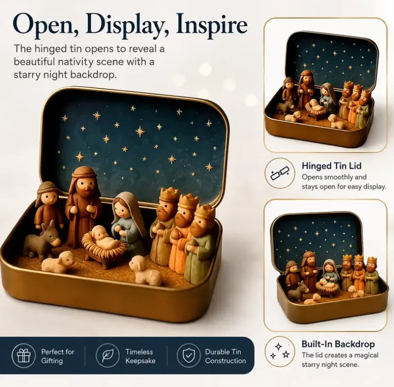 🔥 FINAL HOURS 50% OFF | ✝️ Pocket Nativity Keepsake Set with Storage Box