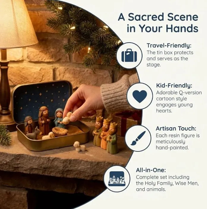 🔥 FINAL HOURS 50% OFF | ✝️ Pocket Nativity Keepsake Set with Storage Box