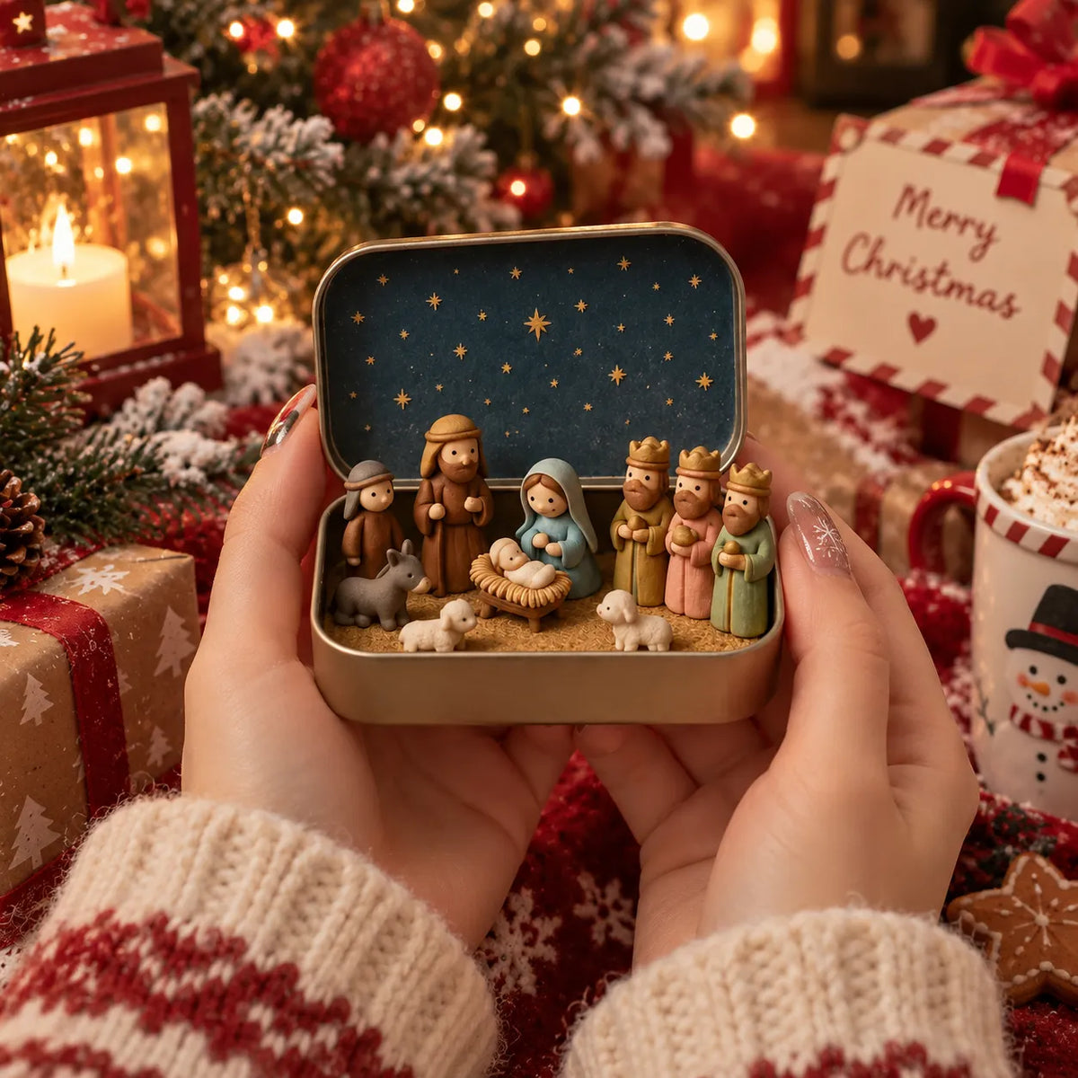 🔥 FINAL HOURS 50% OFF | ✝️ Pocket Nativity Keepsake Set with Storage Box