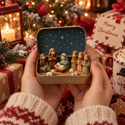 🔥 FINAL HOURS 50% OFF | ✝️ Pocket Nativity Keepsake Set with Storage Box