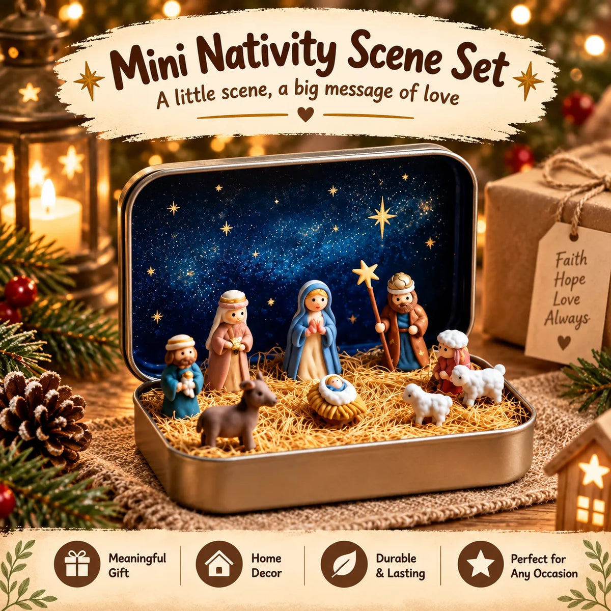 🔥 FINAL HOURS 50% OFF | ✝️ Pocket Nativity Keepsake Set with Storage Box